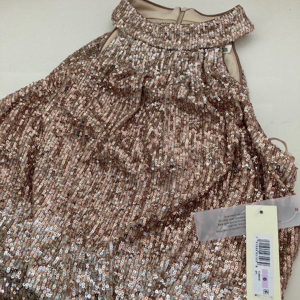 ELIZA J Sequined Zippered Halter Blouson Dress - Picture 8 of 14